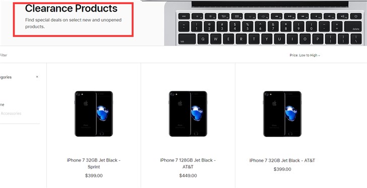 苹果将iPhone7划入“清仓产品” 美国官网起价399美元
