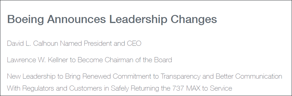 波音公司CEO米伦伯格辞职 卡尔霍恩将于明年接任