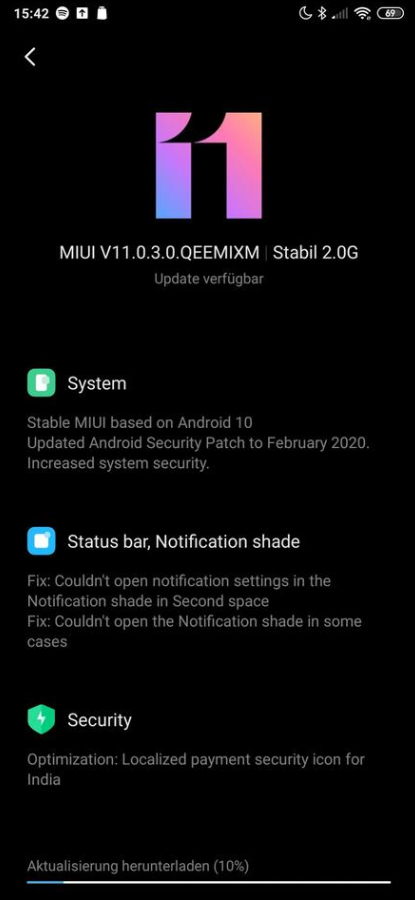 小米MIX 3国际版获MIUI 11稳定版更新，升级安卓10