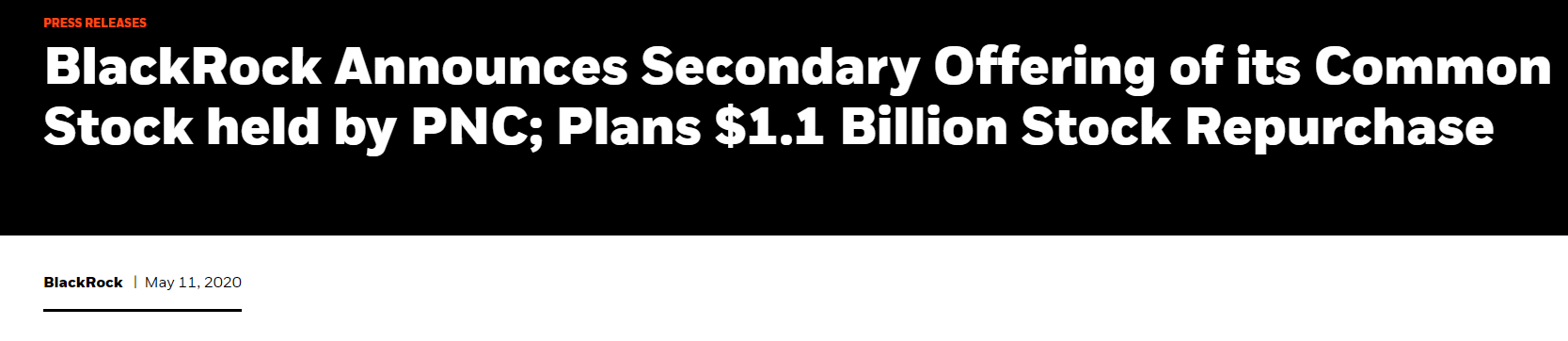 贝莱德最大股东PNC将出售全部持股 股份市值173亿美元
