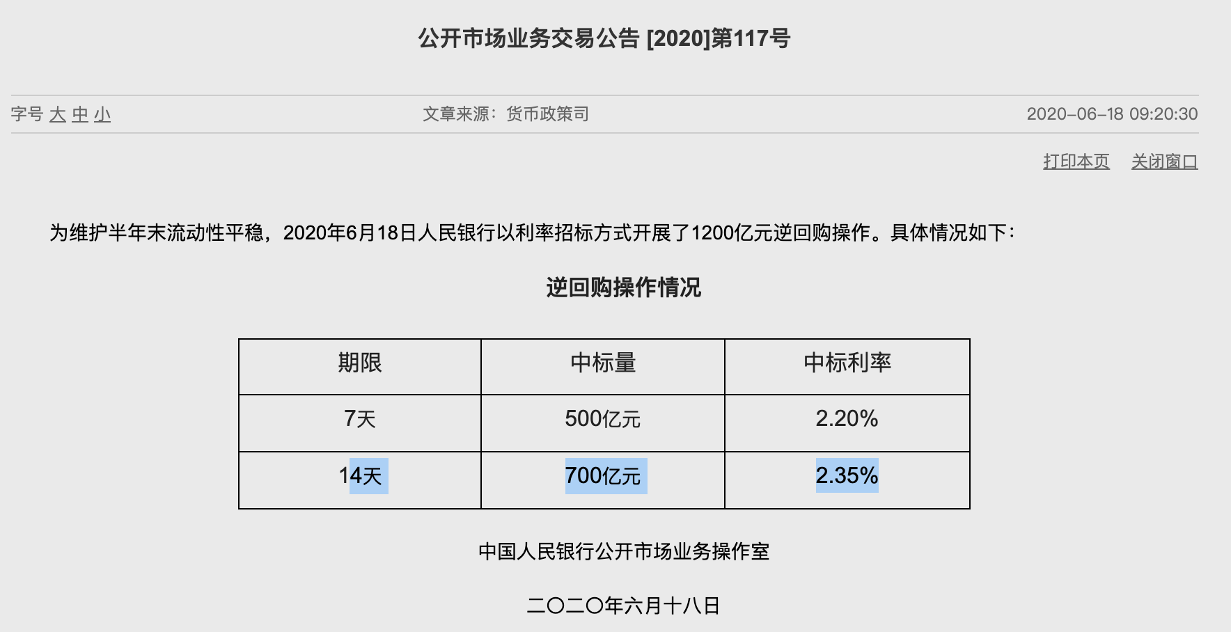 抗疫特别国债招标 央行14天期逆回购+“降息”支持