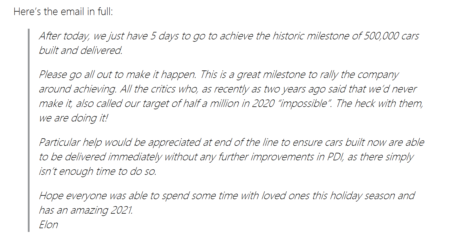 特斯拉能否按时完成作业？马斯克：50万辆目标可实现