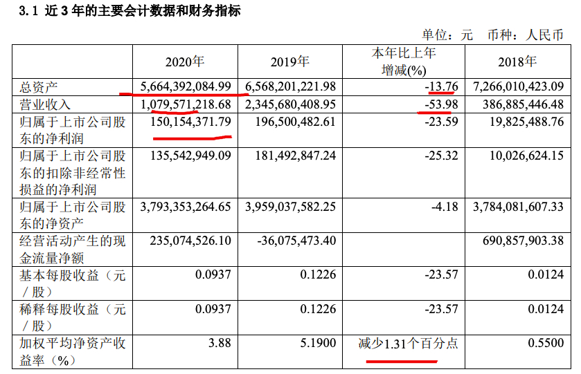 华丽家族2020年营收同比降53.98% 归属股东净利润降23.6%