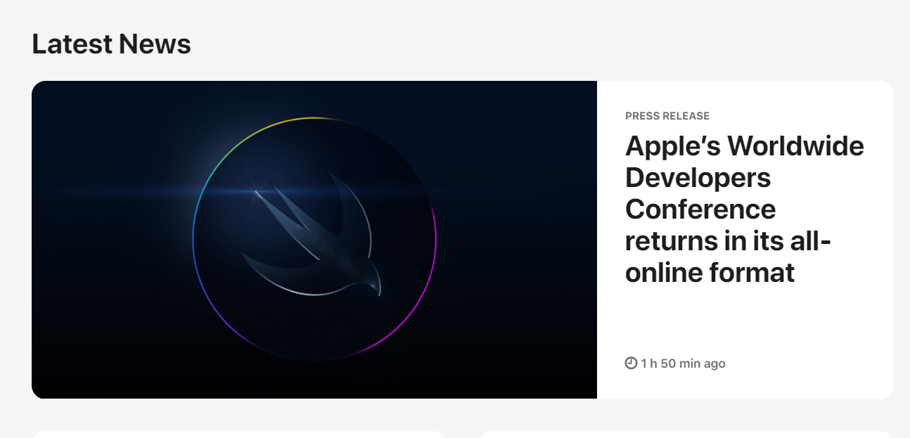 苹果宣布将以在线形式举办年度全球开发者大会