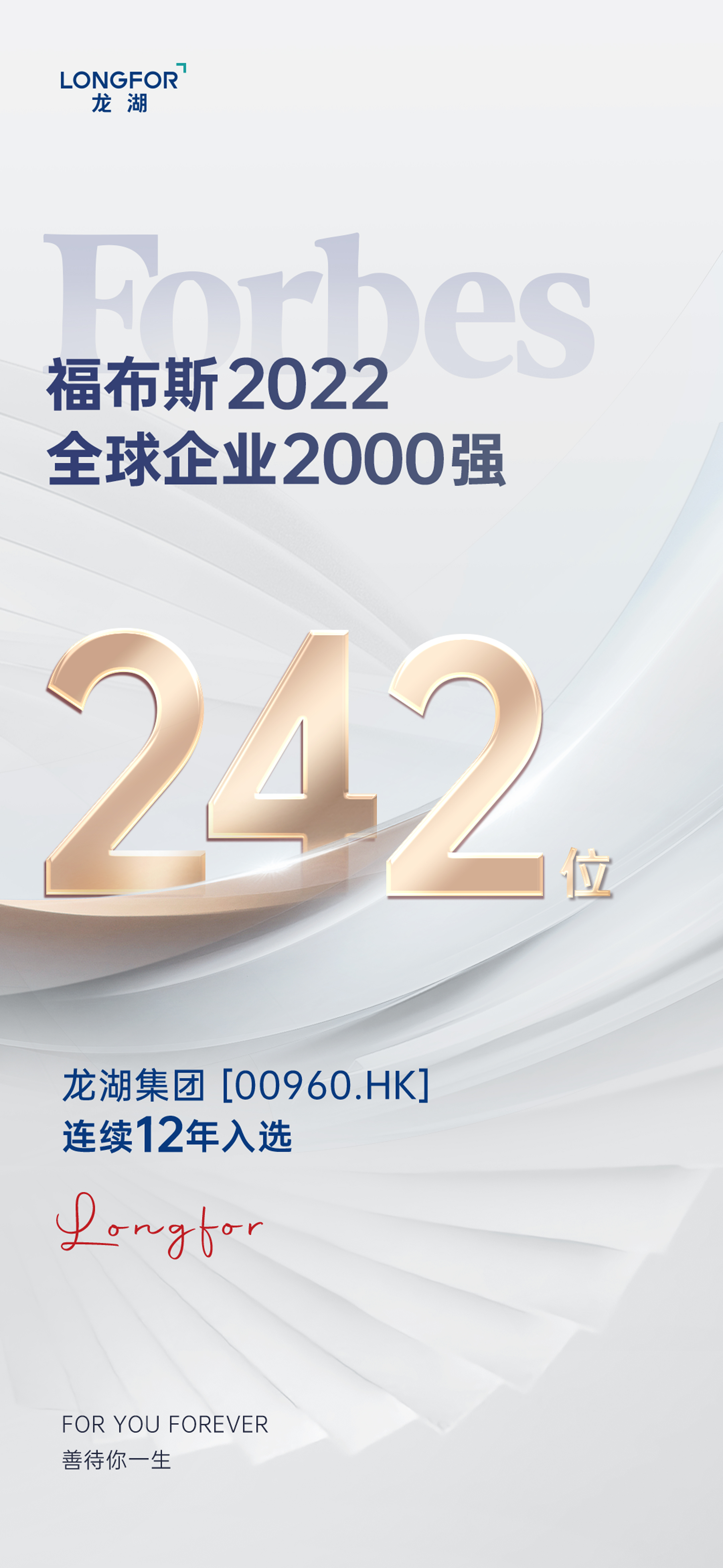 399家中国企业登上福布斯全球企业2000强 龙湖集团连续12年上榜